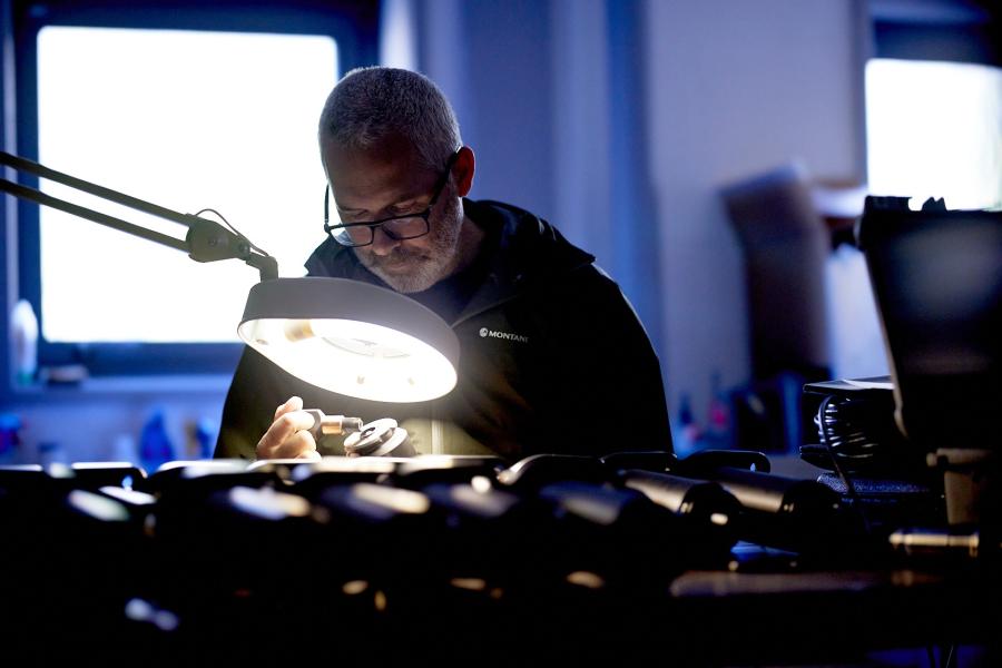 Prof Simon Neill, at the electronics lab at the pier pavilion, assembling an acoustic release system