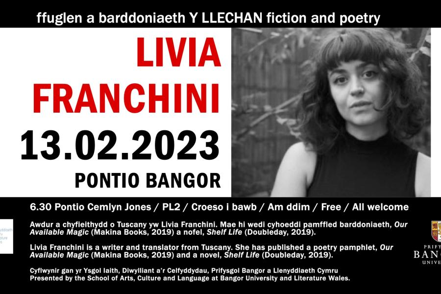 an event poster of Y Llechan Livia Franchini