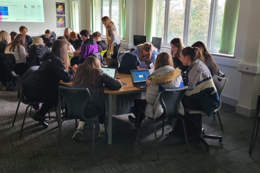 workshop with students