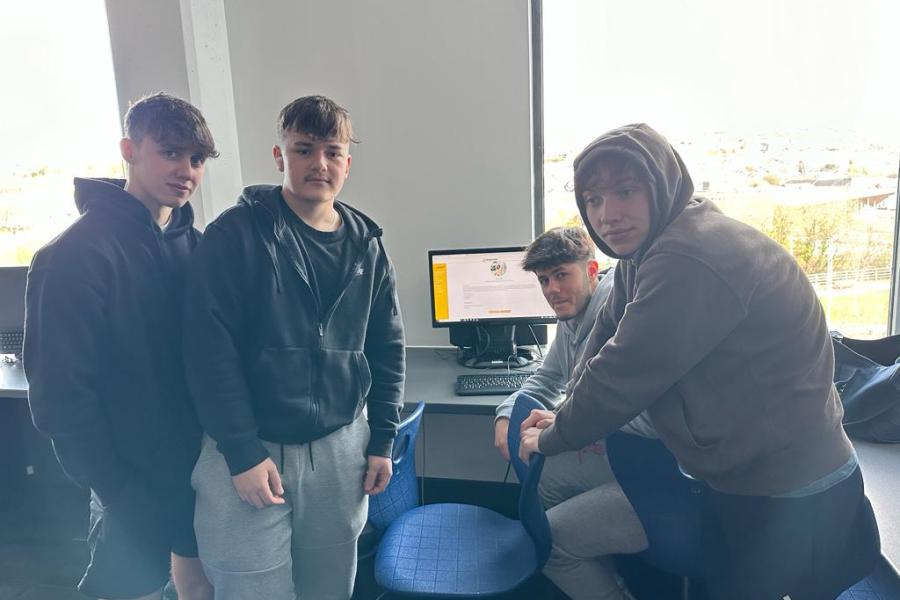 Brightside representatives helping in student workshop
