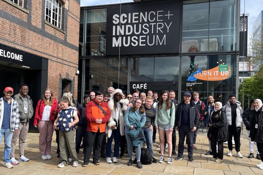 School and Staff at the Manchester Science and Industry Museum. 