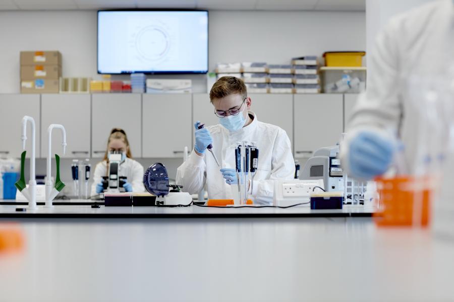 Students iin a laboratory