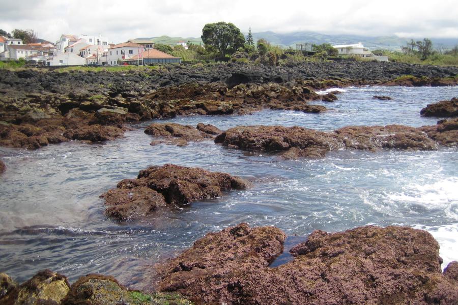 Rocks surrounded  by sea