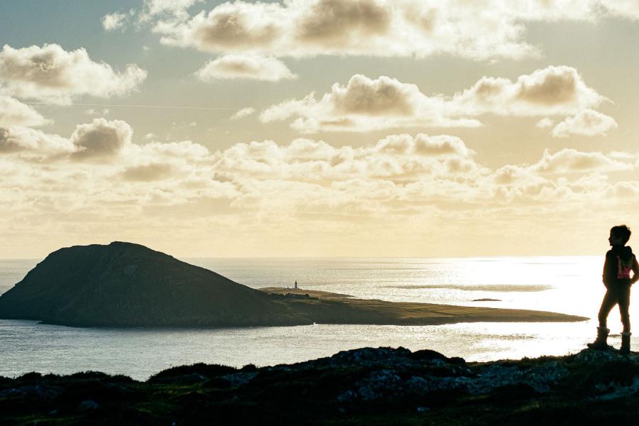 Ynys Enlli (Bardsey) viewed from Mynydd Mawr, Penllŷn