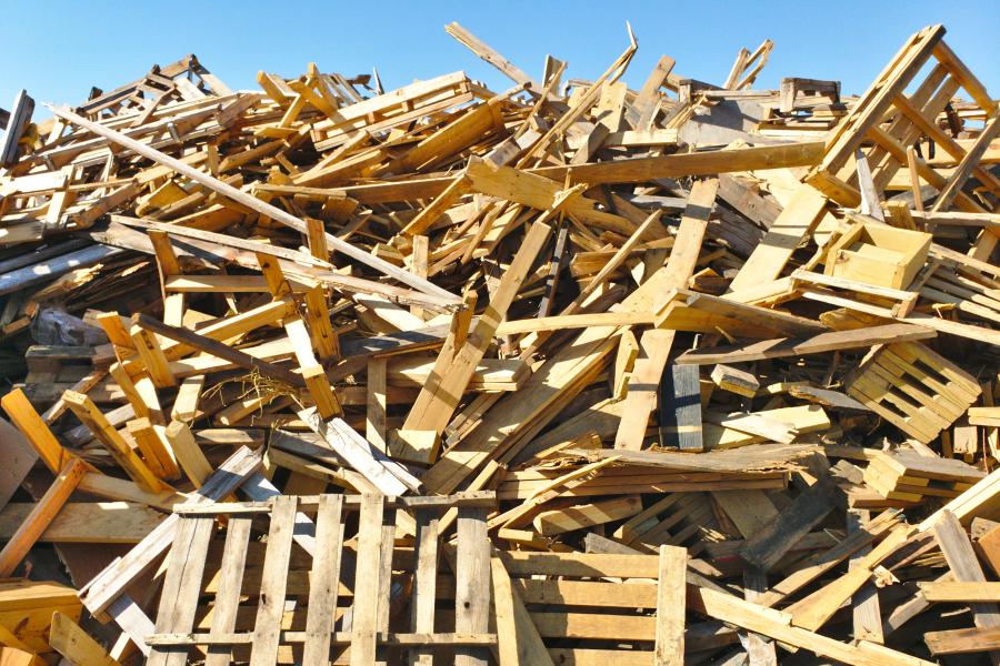 woodden pallets piled high