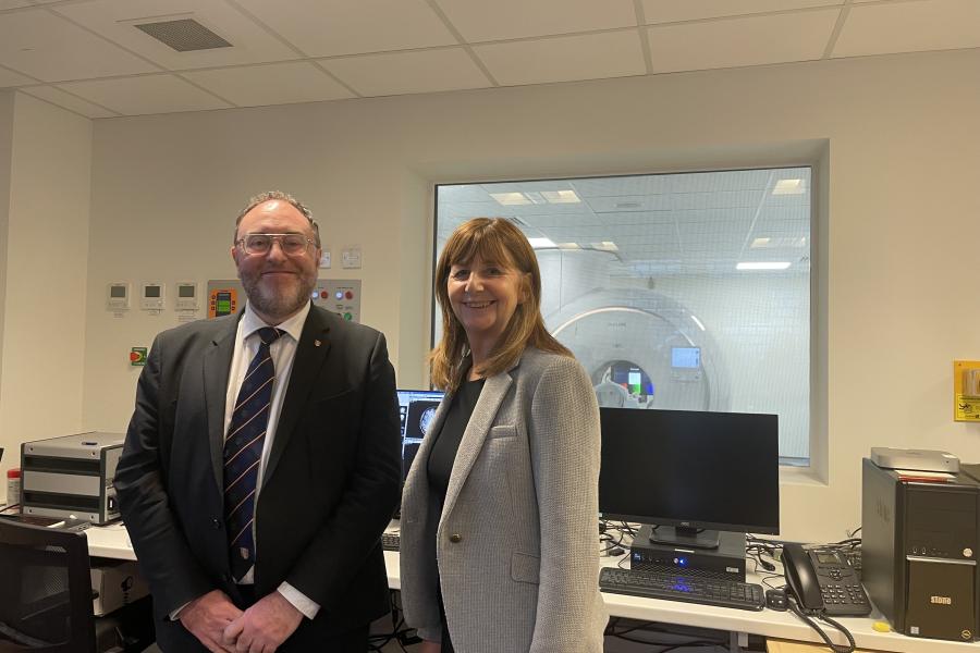 Vice Chancellor Professor Edmund Burge and Minister for North Wales Lesley Griffiths