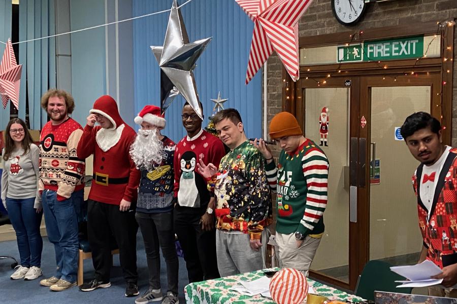 Students showing their Christmas jumpers