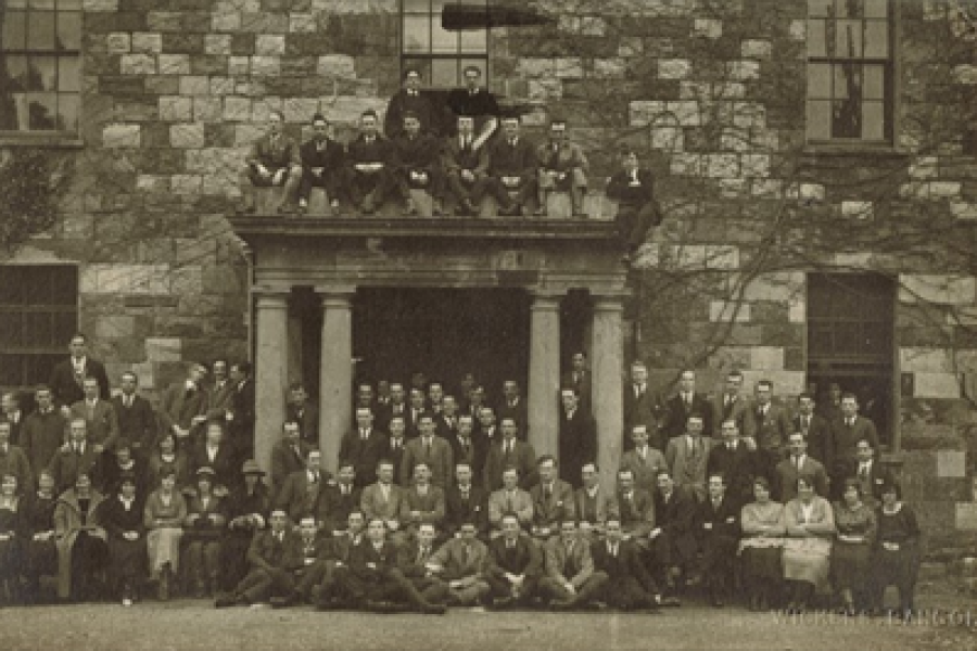 Group of all the first students at University College Wales - Penrhyn Arms