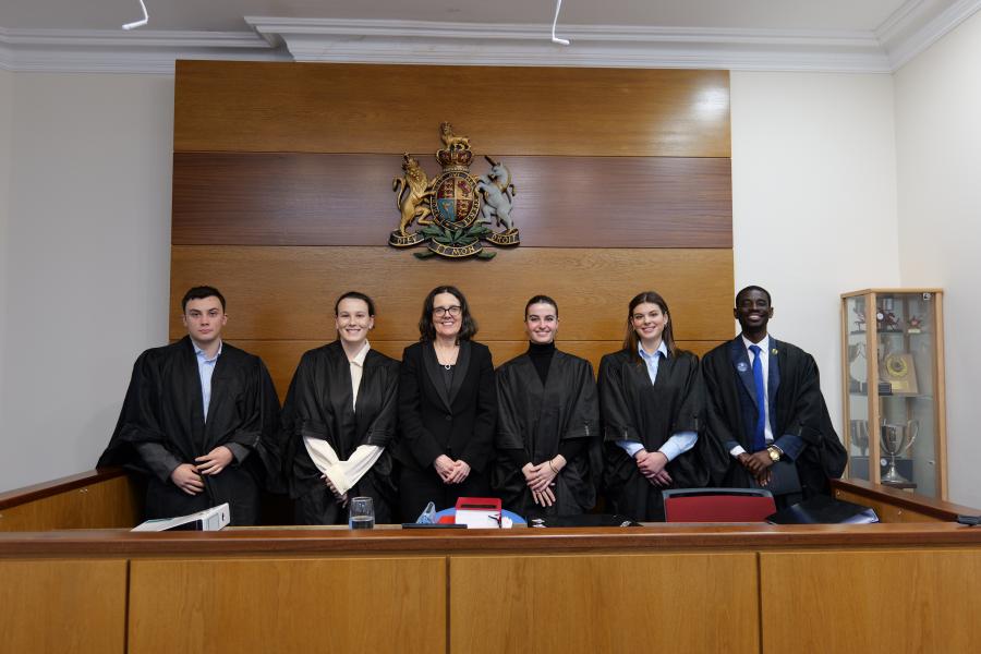 Law students in the Moot Court Room