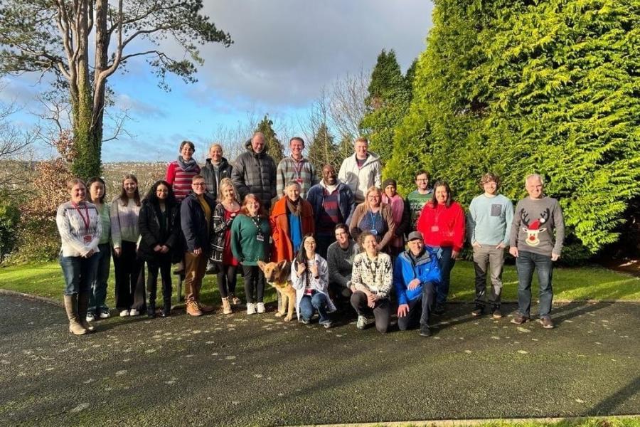 Informal group photo of the staff at CHEME from the Winter 2023/24 Newsletter. 