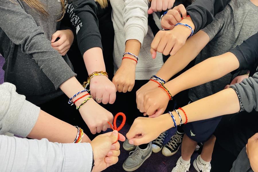 Arms with bracelets