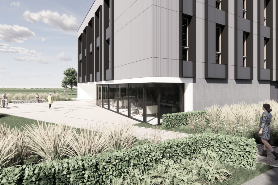 Entrance to second Science Park building on Angelsey 