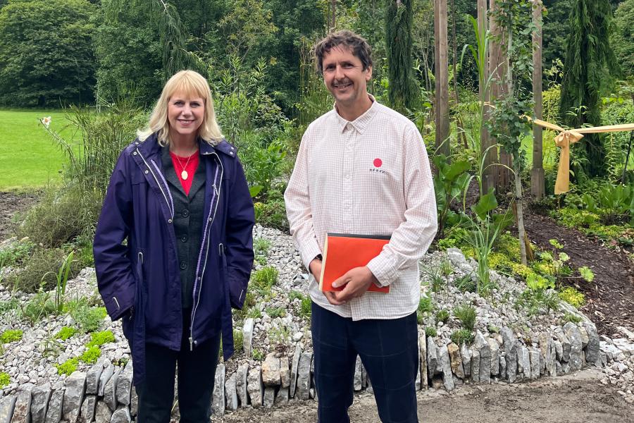 Carolyn Thomas AM with Dan Bristow at Treborth