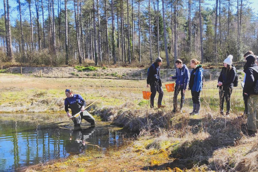 Students on an Environmental Studies Field Trip