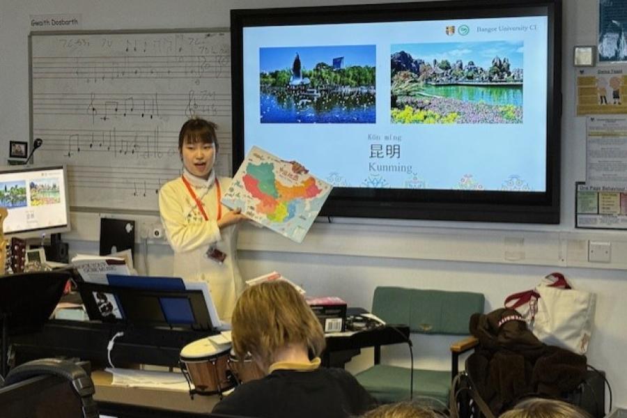 Chinese teacher in a classroom
