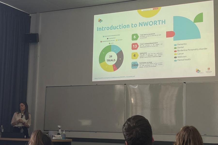 Woman giving a presentation