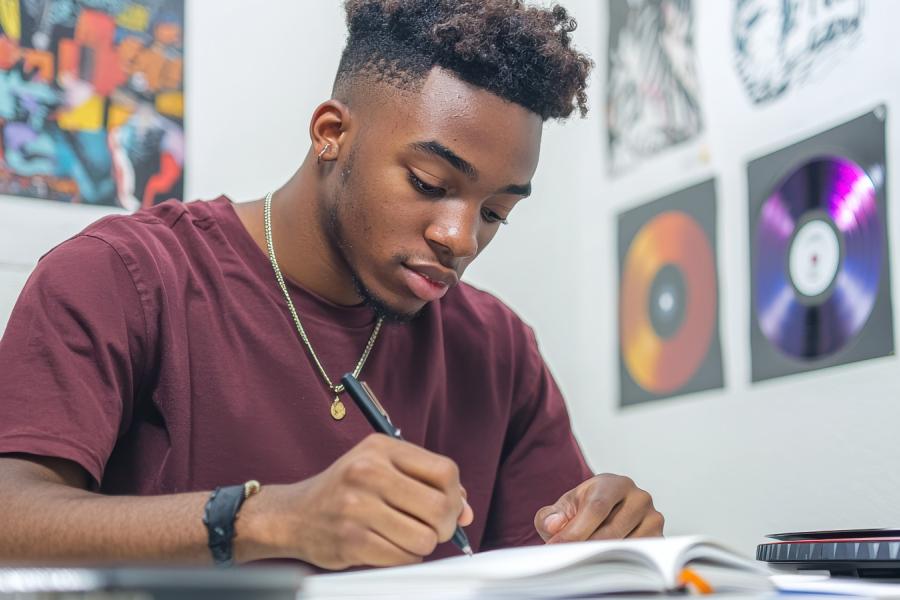 Creative Writing student writing 