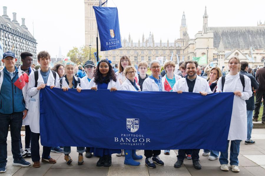 Bangor University staff and students attend the March for Clean Water protest in London