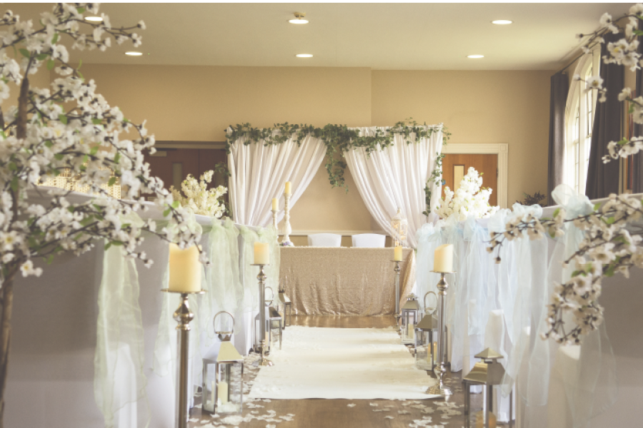 Menai Suite set up for a wedding reception