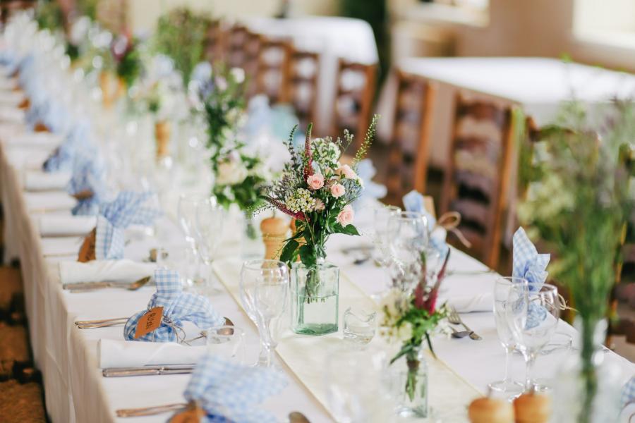 Wedding Venue tables set up for a celebration
