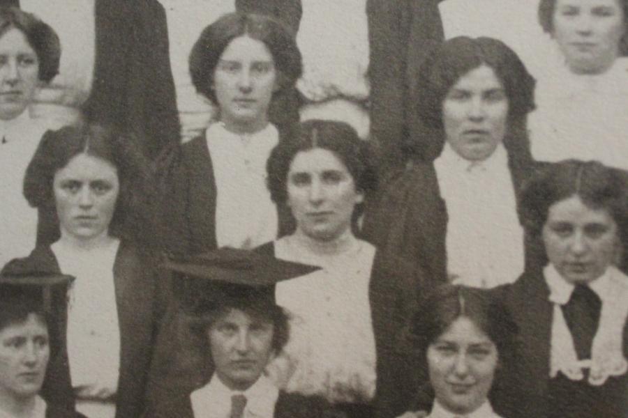 Kate Roberts among other University students during her college days at Bangor