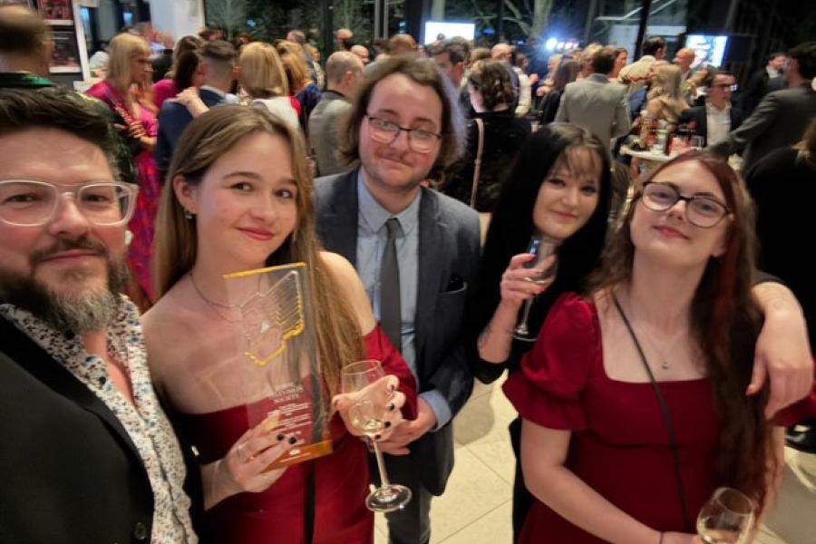 Film and media students at the Royal Television Society Award