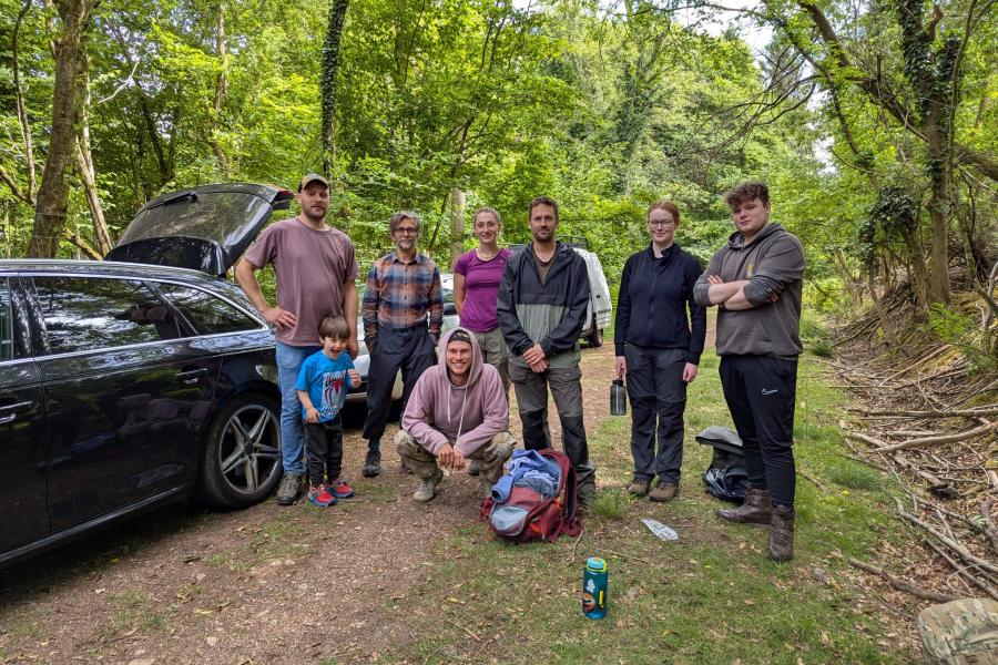 Members of the research team at Lady Park Wood 
