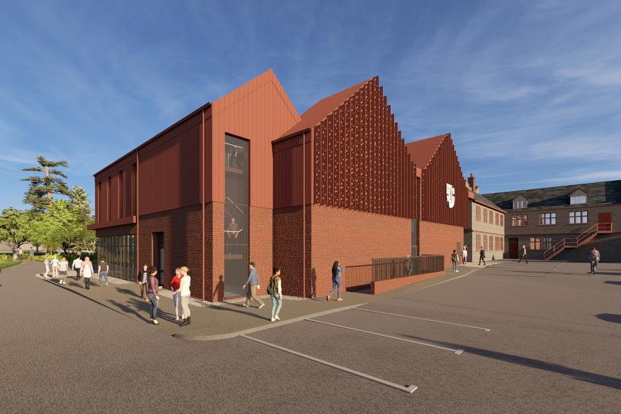 Concept image of the new Albert Gubay Business School exterior