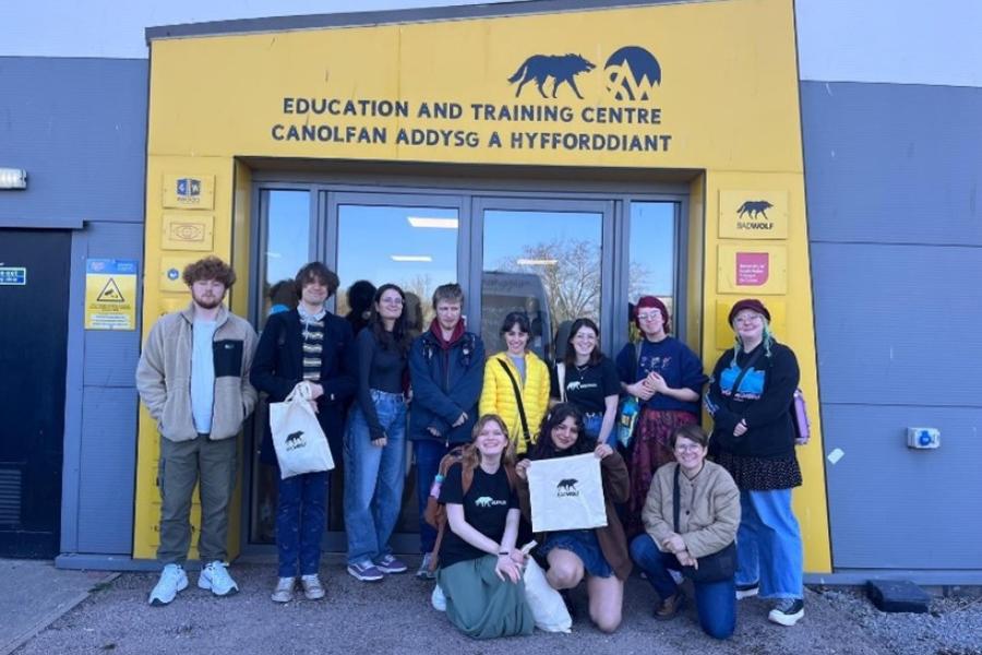 Students at applied learning opportunities at archives, film festivals, production studios, museums and workshops