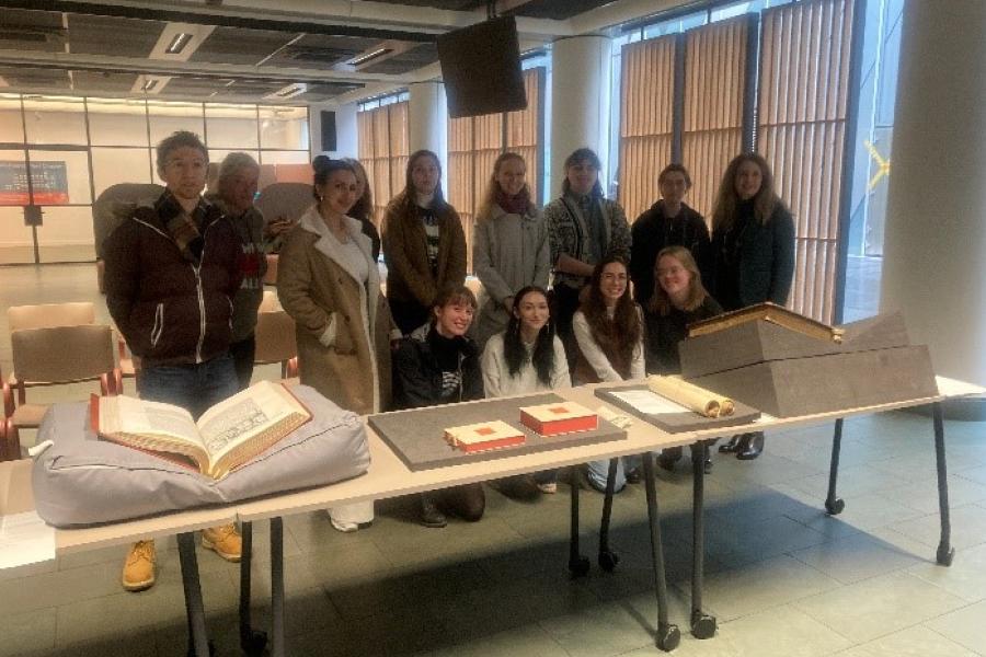 Students at applied learning opportunities at archives, film festivals, production studios, museums and workshops