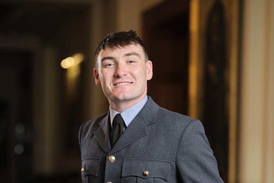 Graduate Ronan Kalinsk in his Royal Air Force uniform