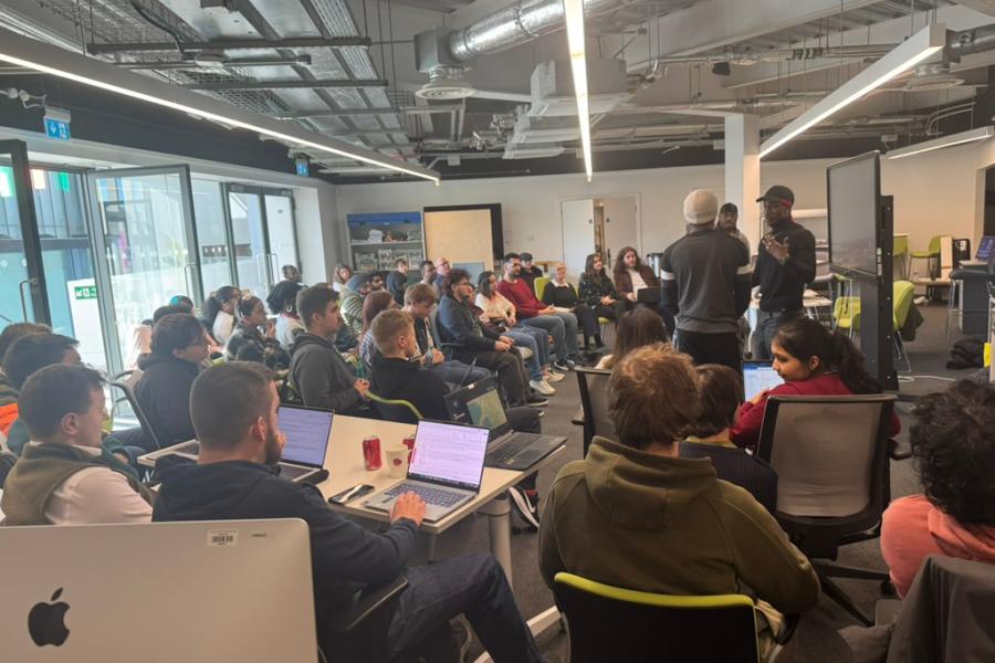 Computer Science Hackathon - Participants prepare to pitch their ideas to the judges after 24-hours.