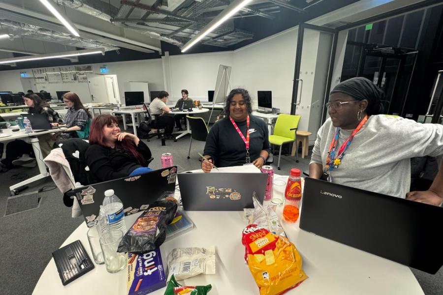 Computer Science Hackathon - The honourable mention went to Lara Jones (2nd-year Integrated Masters Computer Science), Maya Morgan (2nd-year Computer Science), and Olivia Mathews (2nd-year Computer Science) for embracing the spirit of the hackathon.