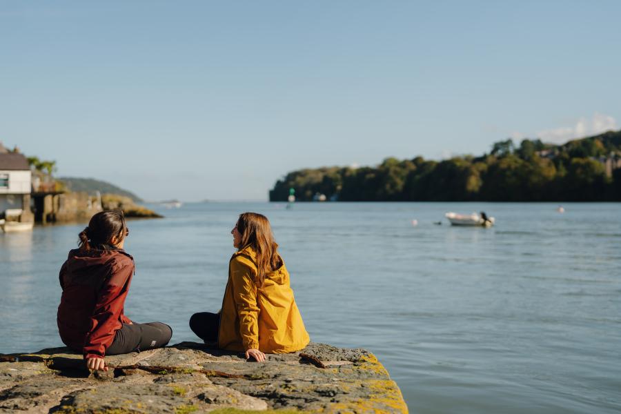 image of student by menai strait