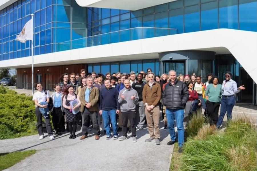 Photograph of companies, staff and students at M-SParc after their industrial project presentations