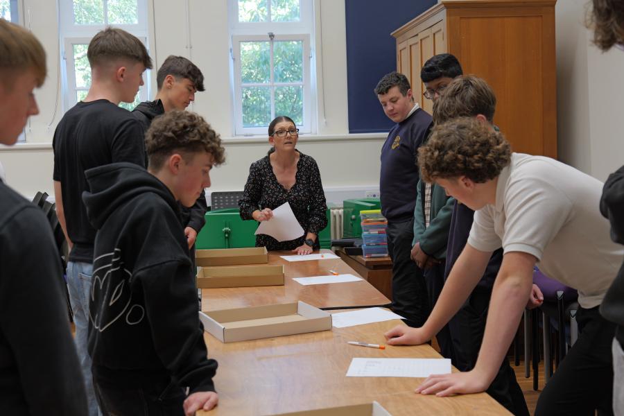 students working on a task