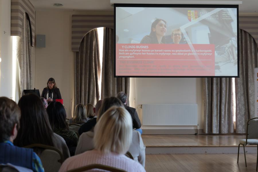 presenting at event