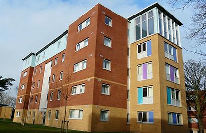 Ffraw halls of residence at Ffriddoedd Student Village