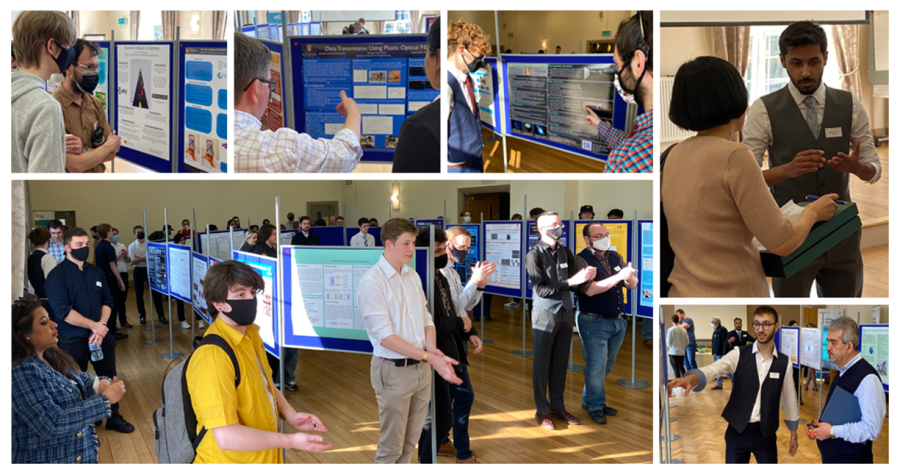 Students presenting their posters at the 2022 EXPO event