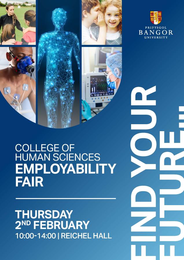 A poster with information on the employability fair , that being on the 2nd of February, between 10:00 - 14:00 