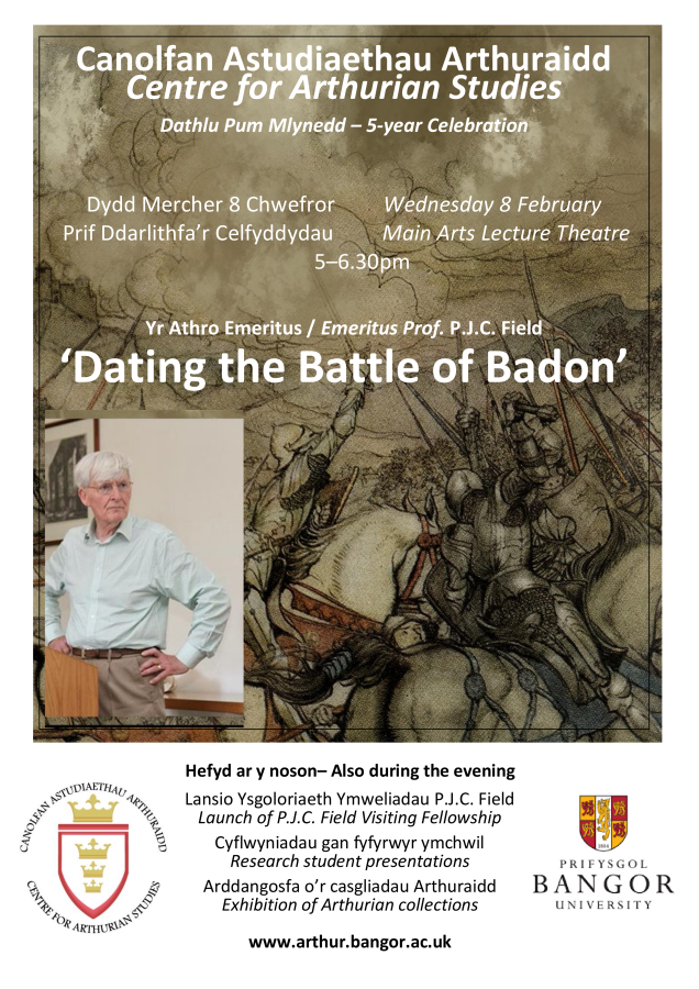 Poster for Centre for Arthurian Studies re-launch with PJC Field