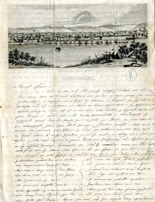 Photo of letter from John D. Pugh to his brother, Hugh Pugh