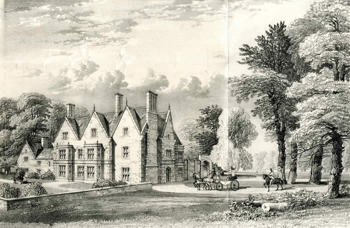 Photo of a drawing of Plas Gwyn hall