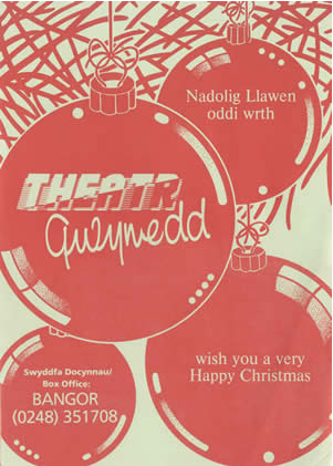 Photo of theatre Gwynedd Christmas programe