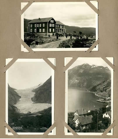 Photo of various scenes featured in the postcard albums