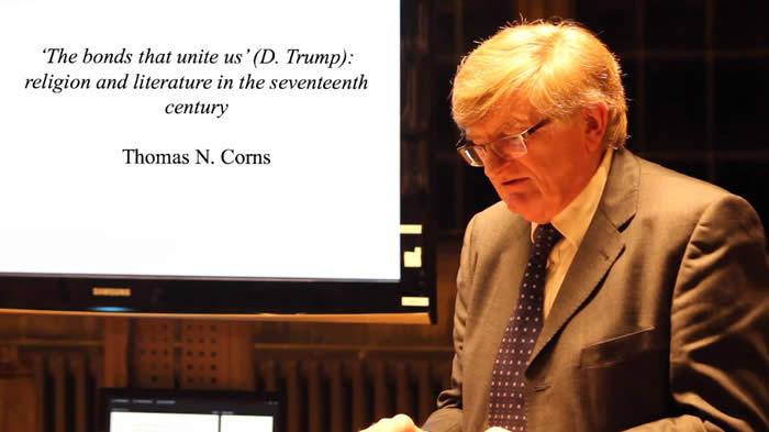 Thomas Corns giving lecture