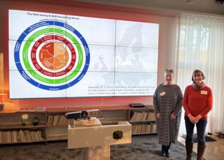 Image of Dr Holly Whiteley and Rhiannon Tudor Edwards at the Invest for Health project funded by Horizon Europe in Malmö, Sweden 