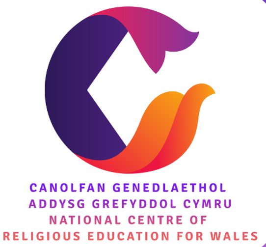 Logo'r Ganolfan Genedlaethol Addysg Grefyddol Cymru