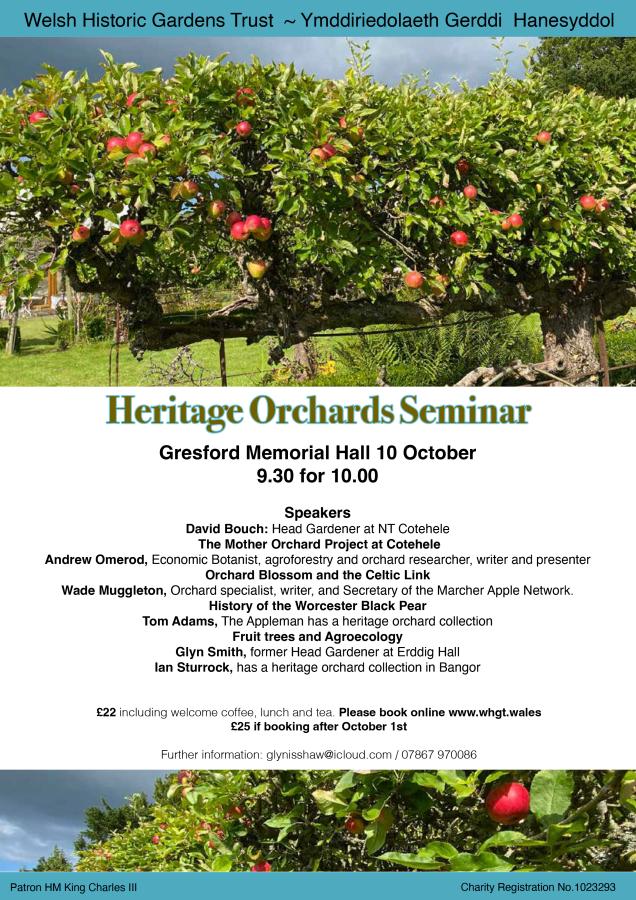 A poster for a seminar on heritage orchards