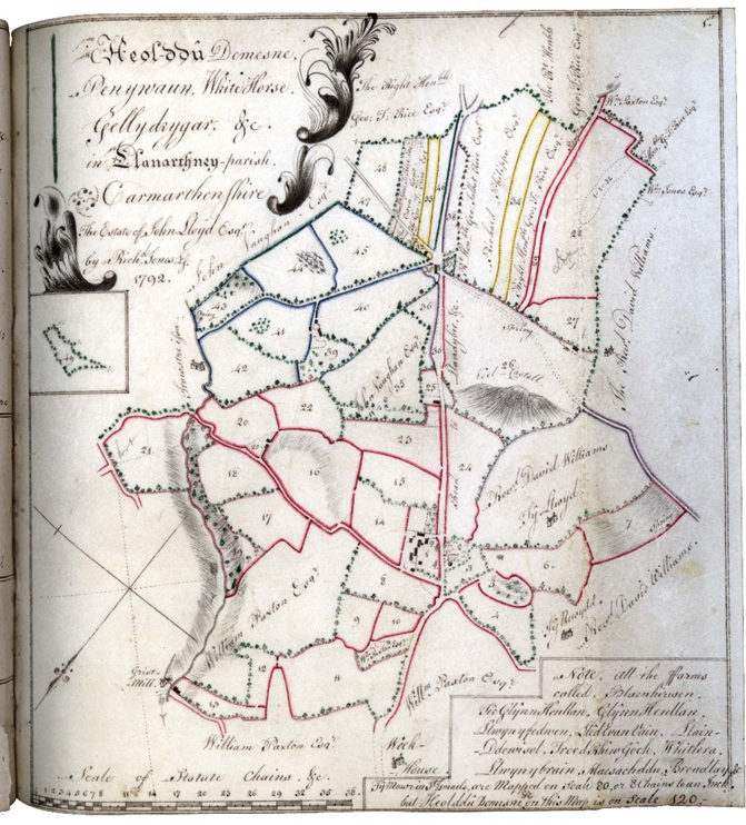 Map o blwyf Llanarthne
